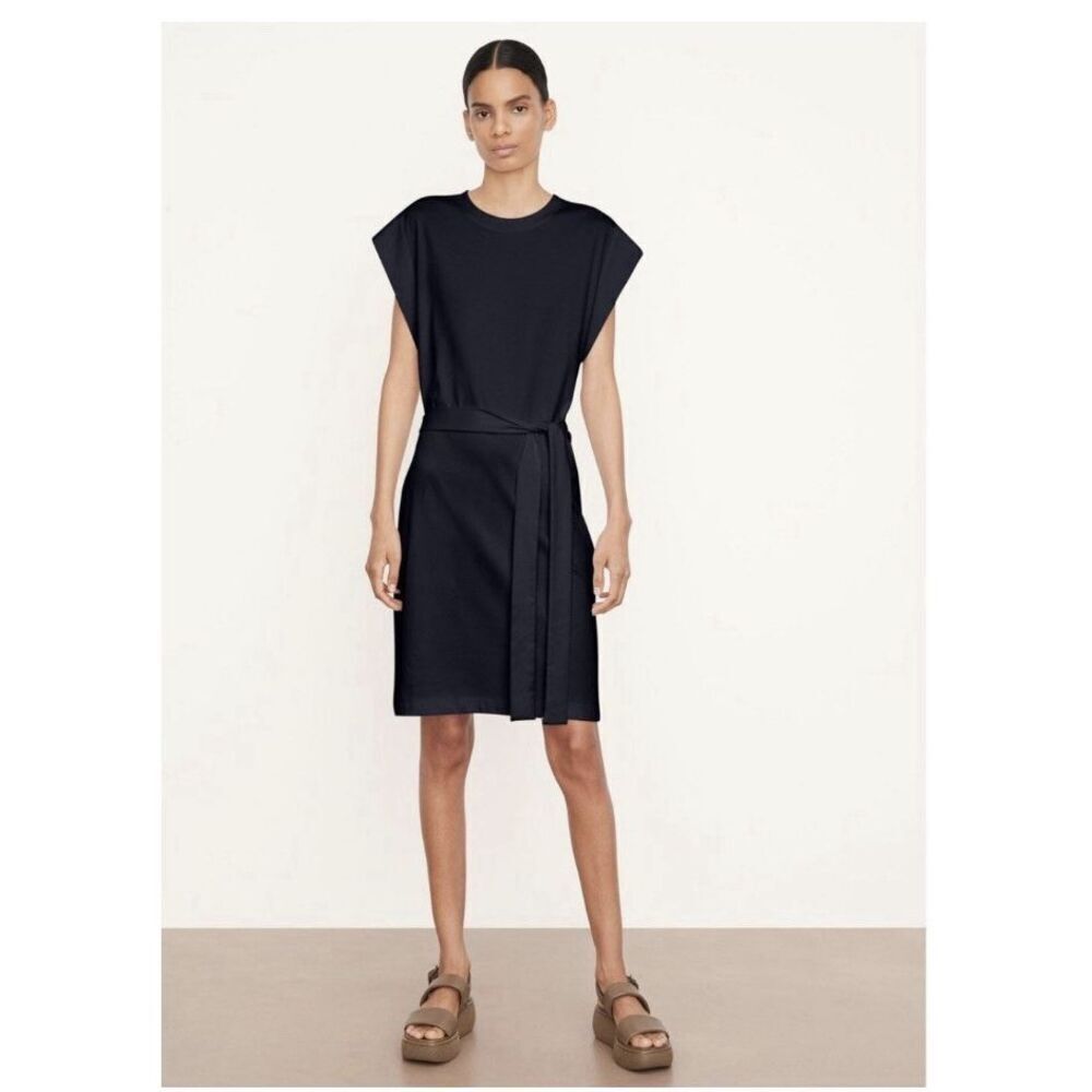 VINCE Crewneck Muscle navy Dress SIZE S Old Money Preppy Designer High End